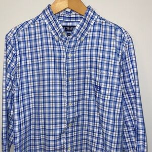 Chaps Button Down Shirt Men’s Medium Blue Easy Care Twill